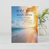 Strand met Palm Tree Sunset Vrijgezellenfeest Kaart (Staand voorkant)