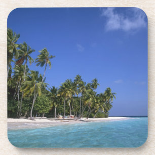 Strand met palmbomen, Malediven Bier Onderzetter