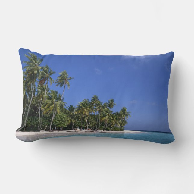 Strand met palmbomen, Malediven Kussen (Voorkant)