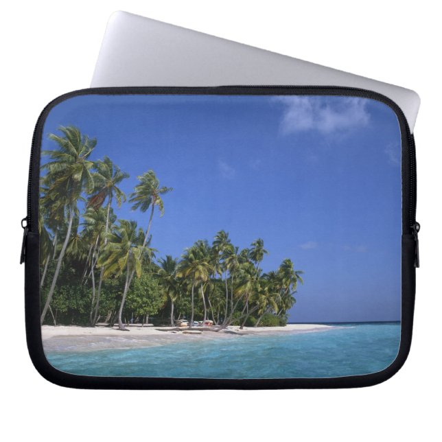 Strand met palmbomen, Malediven Laptop Sleeve (Voorkant)