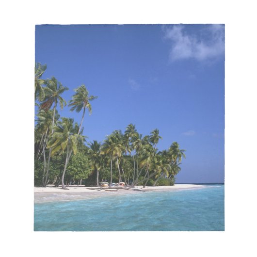 Strand met palmbomen, Malediven Notitieblok (Voorkant)