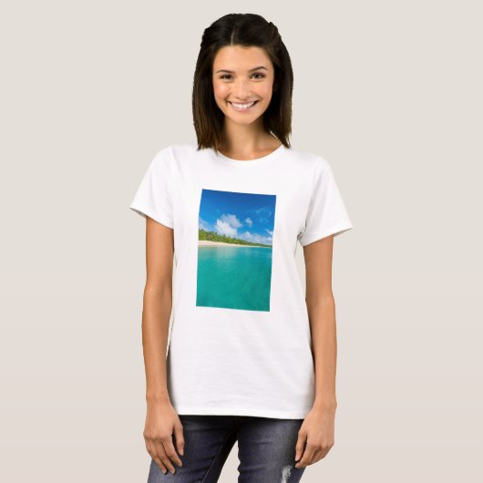 strand met palmbomen, Tonga T-shirt (Voorkant volledig)