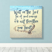 Strand met Psalmen Schrift Canvas Afdruk (Insitu (Houten vloer))