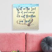 Strand met Psalmen Schrift Canvas Afdruk (Insitu (Woonkamer))
