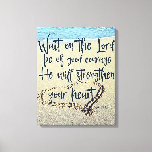 Strand met Psalmen Schrift Canvas Afdruk (Voorkant)