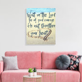 Strand met Psalmen Schrift Canvas Afdruk (Insitu (Woonkamer))