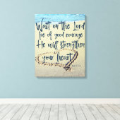 Strand met Psalmen Schrift Canvas Afdruk (Insitu (Houten vloer))