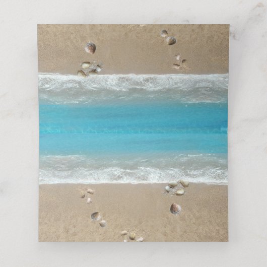 Strand met schelpen plaatskaartje (Binnenkant ongevouwen)