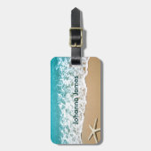 strand met staartvis bagagelabel (Voorkant verticaal)