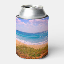Strand met Turquoise Blue Zee Blikjeskoeler