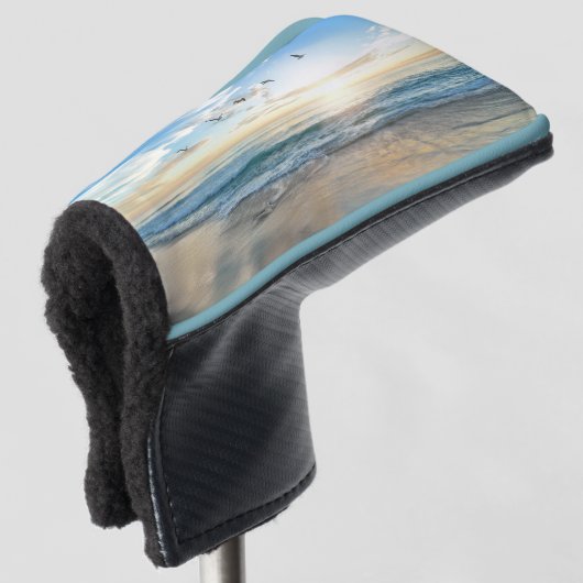 Strand met vogels die over het water vliegen Putte Golfheadcover (3/4 voorkant)