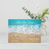 Strand met zeesterren Bewaar de datum Kaart (Staand voorkant)