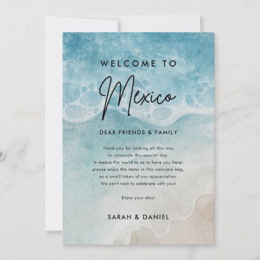 Strand Mexico Trouw Itinerarium Verwelkomingsbrief Kaart (Voorkant)