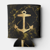 Strand minimalistische chique gouden anker zwart m blikjeskoeler (Achterkant)