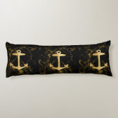 Strand minimalistische chique gouden anker zwart m lichaamskussen (Achterkant)
