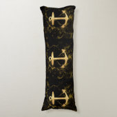 Strand minimalistische chique gouden anker zwart m lichaamskussen (Voorkant Verticaal)