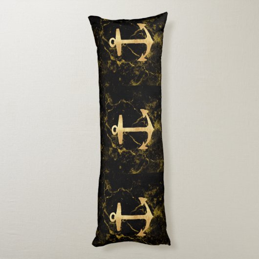 Strand minimalistische chique gouden anker zwart m lichaamskussen (Achterkant (Verticaal))
