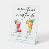 Strand Mocktails Aardbei Daiquiri Piña Colada Reclamebord Met Voetstuk (Voorkant)