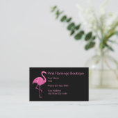 Strand Mode Boutique Roze Flamingo Visitekaartje (Staand voorkant)