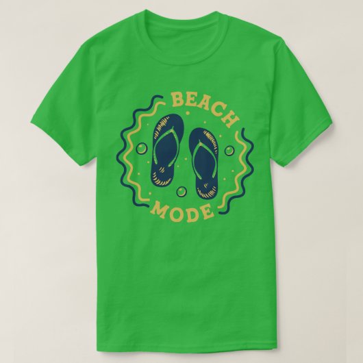 Strand Mode Leuke Zomer Flip Flop Badge 2 T-shirt (Design voorkant)