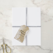 Strand Modern Eenvoudig Kraft Groen Blad Bruiloft Cadeaulabel (Met Touw)