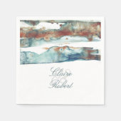 Strand Moderne Waterverf Zeester bruiloft Servet (Voorkant)