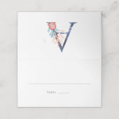 Strand Monogram bruiloft Plaatskaartje (Buitenkant ongevouwen)