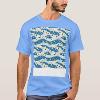Strand Naadloos Patroon Zomer Palm Tree Waves Kust T-shirt