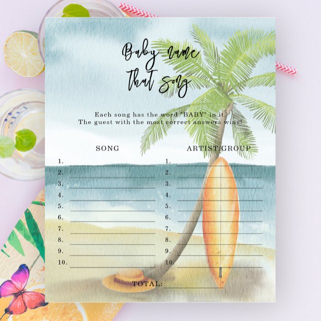 Strand - naam dat liedje baby shower spel (Creator heeft geüpload)