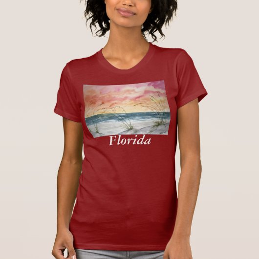 strand naar shirt damesrood, Florida (Voorkant)