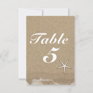 Strand Nat Zand & Zeester Feest Tafel Nummerkaart Kaart