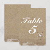 Strand Natte Zand & Zeester Feest Tafel Nummerkaar Kaart (Voorkant / Achterkant)