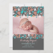 Strand Nautcial Pasgeboren Baby Foto Geboorte Aankondiging (Voorkant)