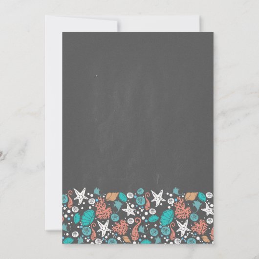 Strand Nautcial Pasgeboren Baby Foto Geboorte Aankondiging (Achterkant)