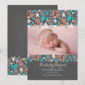 Strand Nautcial Pasgeboren Baby Foto Geboorte Aankondiging (Voorkant / Achterkant)