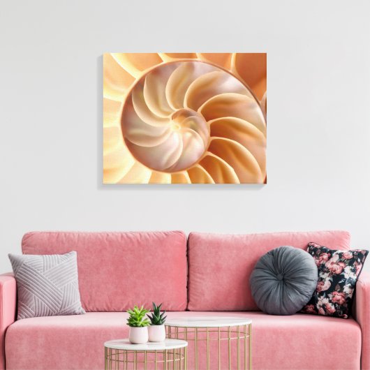 Strand Nautilus Shell Art Canvas Print (Insitu (Woonkamer))