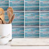 Strand Nautisch blauw touw patroon Tegeltje