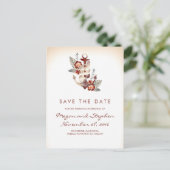 Strand - Nautisch Bloemenanker Save the Date Aankondigingskaart (Staand voorkant)