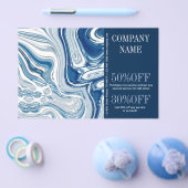 strand nautisch oceaan aquarel blauw marmer flyer (Enkel)