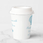 Strand Nautisch Vrijgezellenfeest Shell Blauw Turq Papieren Bekers (Rechts)