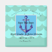 Strand nautische anker Save the date magneet (Voorkant)