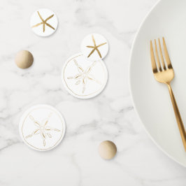 Strand, Nautische Gouden Zanddollar, Zeester Confetti