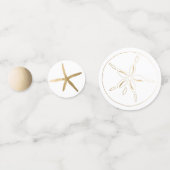 Strand, Nautische Gouden Zanddollar, Zeester Confetti (Voorkanten)