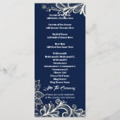 strand nautische koninklijk blauw bruiloft program programmakaart (Achterkant)