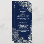 strand nautische koninklijk blauw bruiloft program programmakaart (Voorkant / Achterkant)