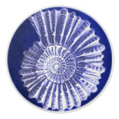  Strand Nautische Kust Blauwe Zeeschelp Conch Keramische Knop (Voorkant)