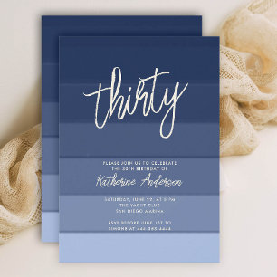 Strand Nautische Marine Stripes Modern 30e verjaar Kaart