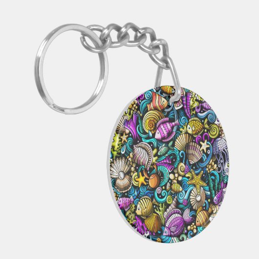 Strand Nautische Sleutelhanger Zie beide zijden (Voorkant Links)