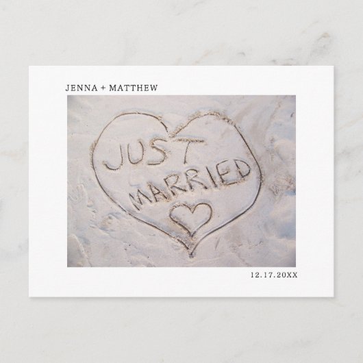 Strand Net Getrouwd Foto Aankondiging (Voorkant)