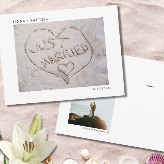 Strand Nettoe Getrouwd Foto Aankondiging 